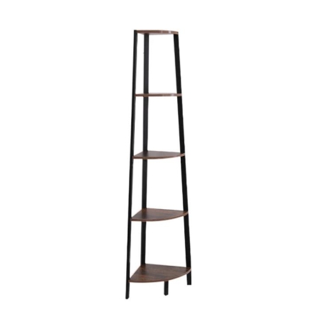 Levede 5 Tier Corner Shelf Industrial Ladder Shelf Wooden Storage Display Rack