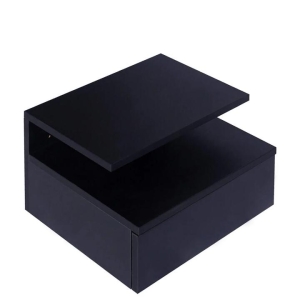 Levede Bedside Tables LED Side Table Storage Drawer Floating Nightstand Black X2
