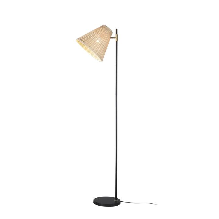Lisa Classic Woven Rattan Shade Floor Lamp Light Black Natural