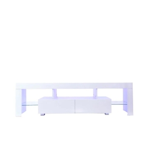 Design Square Lowline Modern Entertainment Unit TV Stand Storage Unit 160cm - White