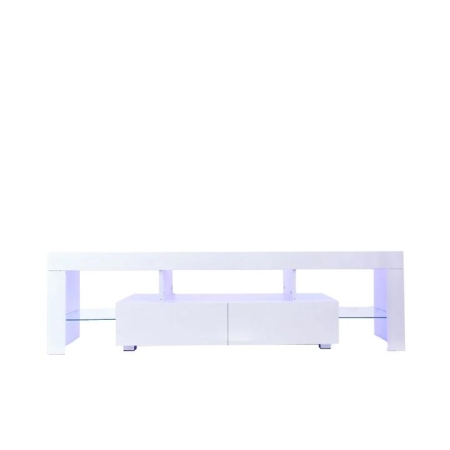 Design Square Lowline Modern Entertainment Unit TV Stand Storage Unit 160cm - White