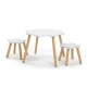Design Square Liam Kids Furniture Cloud Table and 2x Star Stools - White/Oak