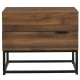 Design Square Lucia Nightstand Bedside Side Table W/ 2-Drawers - Walut
