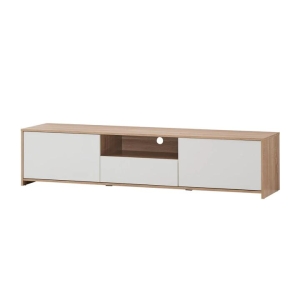 Design Square Londyn TV Stand Entertainment Unit W/ 2-Doors 1-Drawer - Oak/White