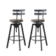 Levede Industrial Adjustable Swivel Bar Stools With Back Wood Counter Chairs x1
