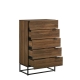 Design Square Malachi Chest Of 5-Drawers Tallboy Storage Cabinet - Walnut