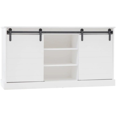 Liberty Modern Sideboard Buffet Unit Storage Cabinet W/ 3-Shelf 2-Door - White