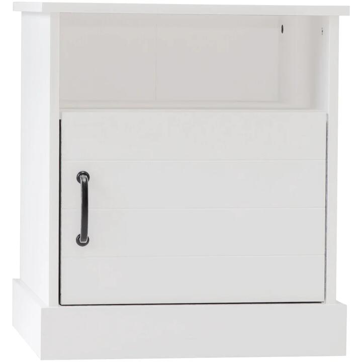 Liberty Modern Wooden Nightstand Side Bedside Table Open Shelf W/ 1-Door - White