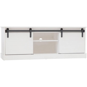 Liberty Modern Entertainment Unit TV stand W/ 2-Door 2-Open Shelves - White