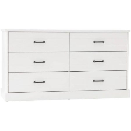Liberty Modern Wooden Chest Of 6-sDrawers Dresser Storage Cabinet - White