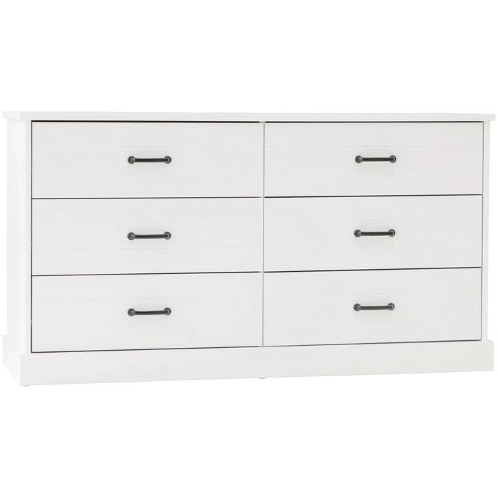 Liberty Modern Wooden Chest Of 6-sDrawers Dresser Storage Cabinet - White