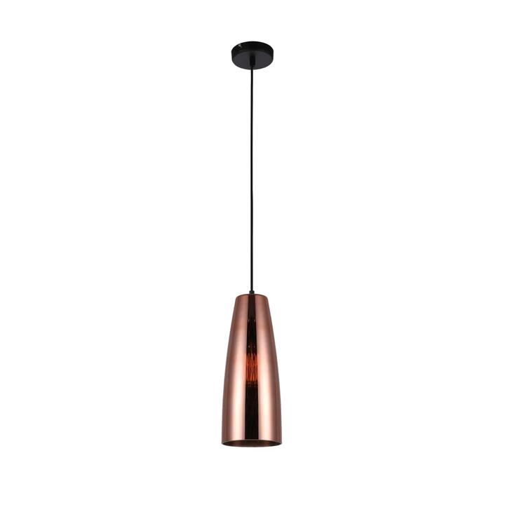 LAMINA Pendant Lamp Light Interior ES Copper Coloured Glass Ellipse OD135mm