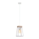 LATERNA Pendant Lamp Light Interior ES Matte White Wood Trapezium OD170mm