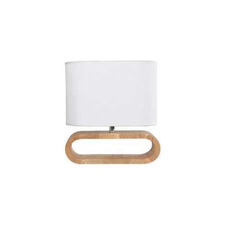 LOTUS Table Lamp ES White Cloth Oval OD100mm with Blonde Wood