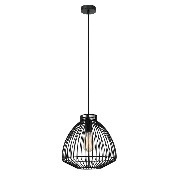 MANU Pendant Lamp Light Interior ES OD300mm H285mm Black Cone (Concave) Wire Cage