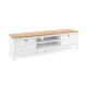 Design Square Mark Lowline Wooden Entertainment Unit TV Stand 160cm W/ 2-Drawers - White/Oak