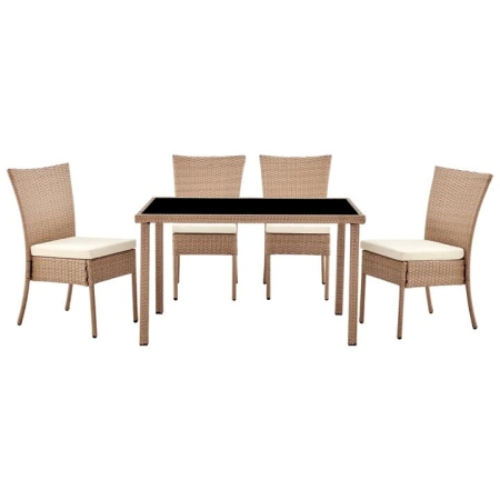 Lytton 5 Piece Outdoor Furniture Dining Set - Natural - Natural