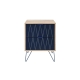 Lanark Bedside Nighstand Side Table W/ 2-Drawer - Natural/Navy - 2