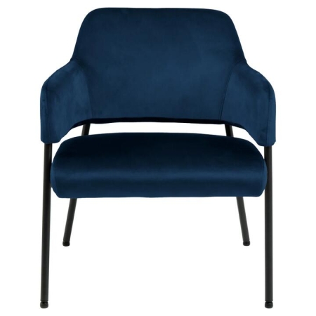 Lina Fabric Velvet Accent Relaxing Lounge Chair Armchair - Dark Blue - Dark Blue