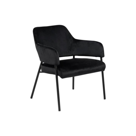 Lina Fabric Velvet Accent Relaxing Lounge Chair Armchair - Black - Black