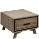 Lamp Table with 1 Storage Drawer Solid Wooden Frame in Silver Brush Colour