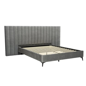 LOTT Bed Frame Queen Size Velvet Grey