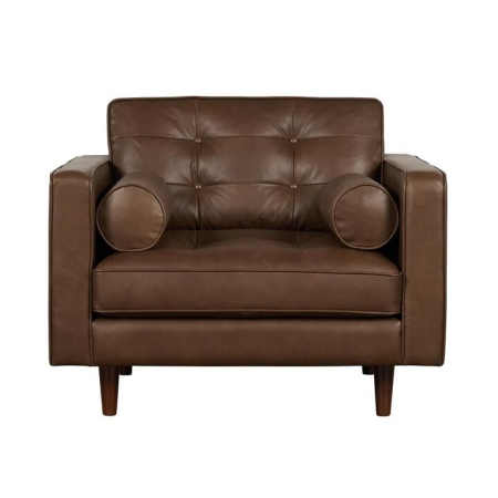 Lexington Leather 1-Seater Sofa Lounge Relaxing Accent Chair Armchair Tan - 1 seater / Tan