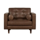 Lexington Leather 1-Seater Sofa Lounge Relaxing Accent Chair Armchair Tan - 1 seater / Tan