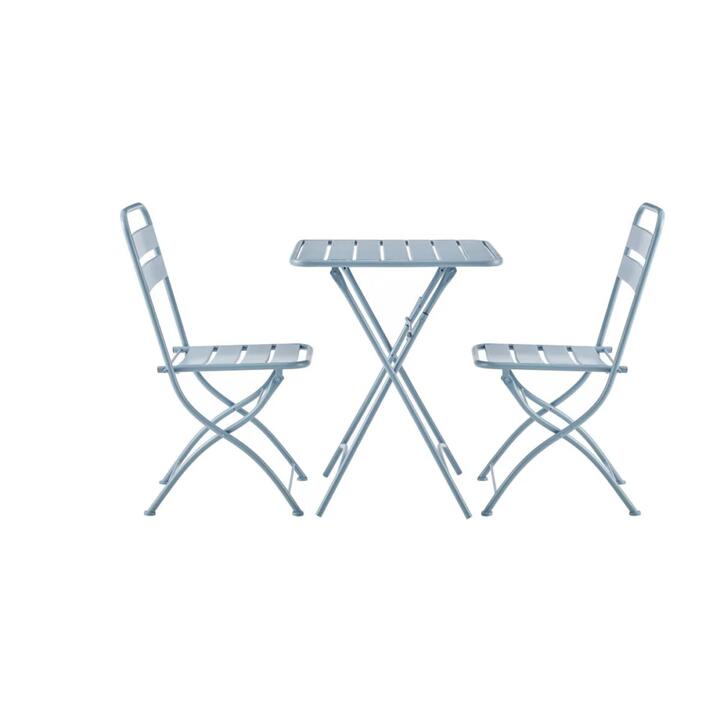 Madrid Metal Outdoor Balcony Table Set - Light Grey