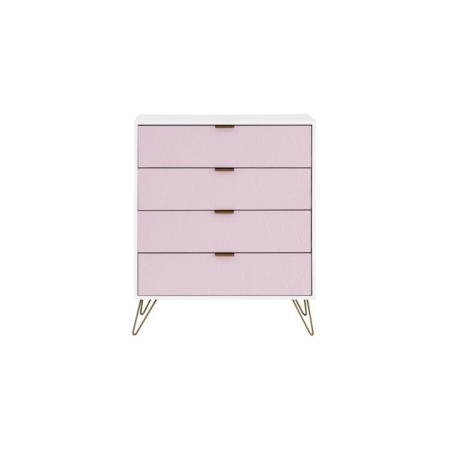 Lanark Collection Chest of 4-Drawers  Tallboy Storage Cabinet Pink