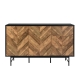 Design Square Magnus Sideboard Buffet Unit Storage Cabinet 2-Doors 3-Drawers Walnut/Black