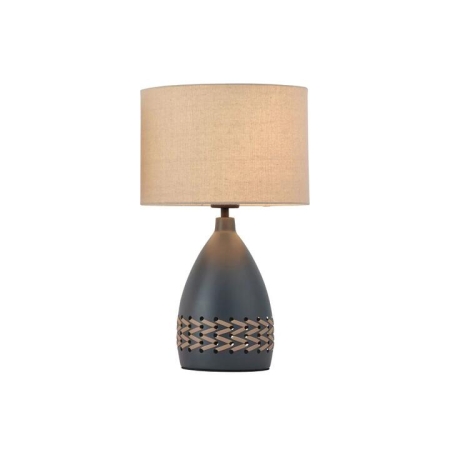 Luz Modern Metal Base Table Desk Light Lamp Fabric Shade Grey