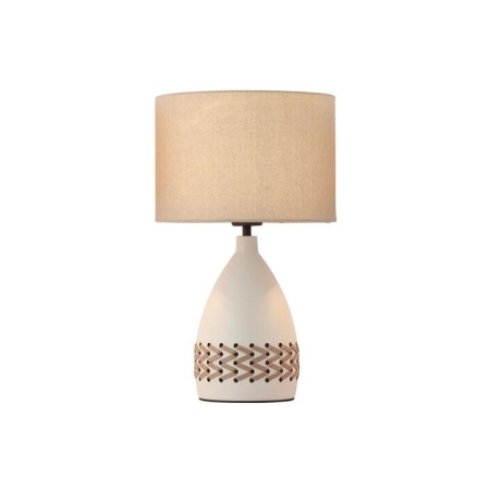 Luz Modern Metal Base Table Desk Light Lamp Fabric Shade Cream