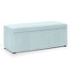 Design Square Lumine Velvet Fabric Sofa Bench Storage Ottoman Foot Rest Stool Light Blue