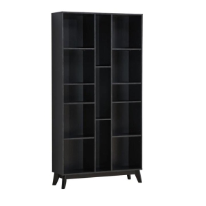 Design Square Lori 5-Tier Tall Open Multi Shelves Bookcase Display Cabinet Black