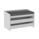 Design Square Lonia Shoe Rack Cabinet Storage Bench 2-Drawers White/Grey