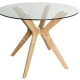 Lyn Round Glass Dining Table - 100cm - Natural