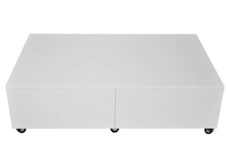Isabella Coffee Tables on Castors - High Gloss White