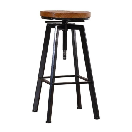 Industrial Bar Stools Kitchen Stool Wooden Barstools Swivel Chair Vintage