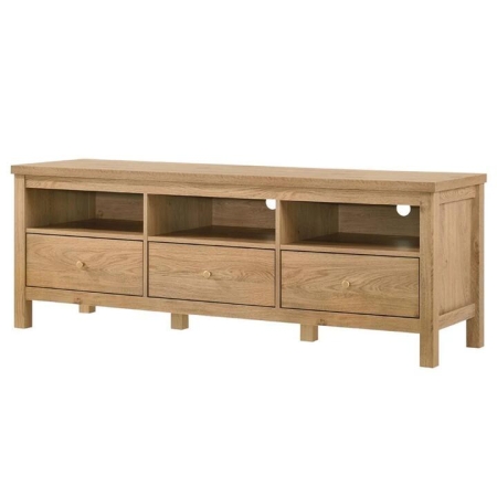 Design Square Kayle Modern Classic Scandinavian TV Stand Entertainment Unit - Oak