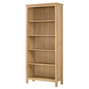 Design Square Kayle Classic Scandinavian 5-Tier Bookcase Display Shelf Cabinet - Oak