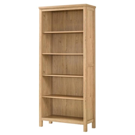 Design Square Kayle Classic Scandinavian 5-Tier Bookcase Display Shelf Cabinet - Oak