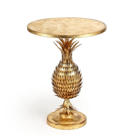 Golden Pineapple Metal Round Side Table 51cm