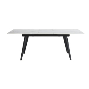 Our Home Joren Sintered Stone Extendable Rectangular Dining Table 140-180cm - Black & White