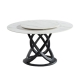 Our Home Hayes Luxurious Sintered Stone Round Dining Table 130cm W/ Lazy Susan - Black & White