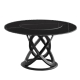 Our Home Hayes Luxurious Sintered Stone Round Dining Table 130cm W/ Lazy Susan - Black