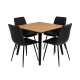 HomeStar Kanaka Dining Set W/ Square Dining Table & Set Of 4 Molly Dining Chair Black