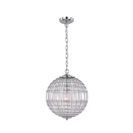 Kamala Glass Drop Modern Pendant Lamp Light Small Chrome Clear