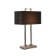 Jena Cuboid Fabric Shade Metal Table Lamp Light Stain Chrome Black