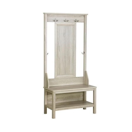 Maestro Furniture Hinton Modern Minimalist Coat Rack Hall Tree Shoe Cabinet - Washed Grey